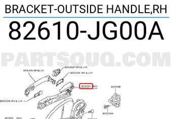 Nissan 82610JG00A BRACKET-OUTSIDE HANDLE,RH