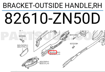 Nissan 82610ZN50D BRACKET-OUTSIDE HANDLE,RH