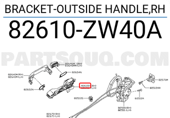 Nissan 82610ZW40A BRACKET-OUTSIDE HANDLE,RH