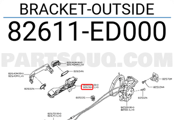Nissan 82611ED000 BRACKET-OUTSIDE