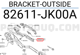 Nissan 82611JK00A BRACKET-OUTSIDE