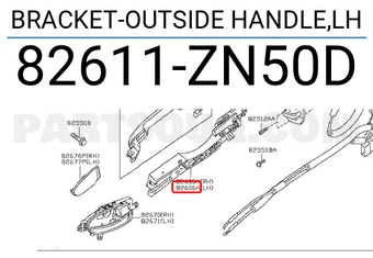 Nissan 82611ZN50D BRACKET-OUTSIDE HANDLE,LH