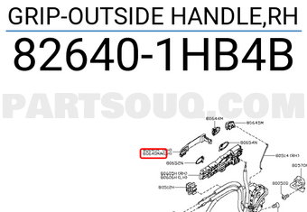 Nissan 826401HB4B GRIP-OUTSIDE HANDLE,RH