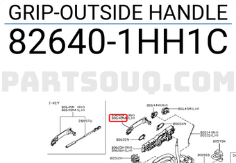 Nissan 826401HH1C GRIP-OUTSIDE HANDLE