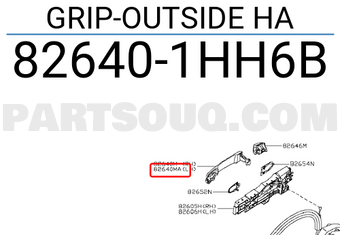Nissan 826401HH6B GRIP-OUTSIDE HA
