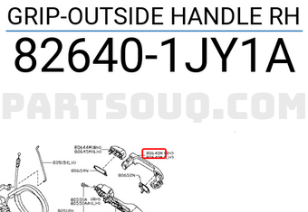 Nissan 826401JY1A GRIP-OUTSIDE HANDLE RH
