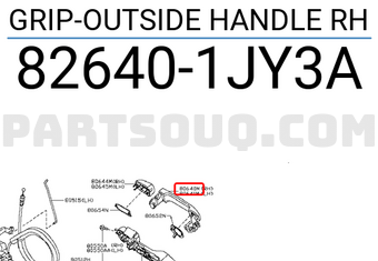 Nissan 826401JY3A GRIP-OUTSIDE HANDLE RH