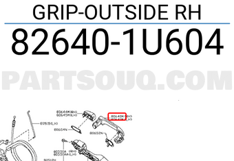 Nissan 826401U604 GRIP-OUTSIDE RH