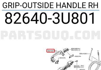 Nissan 826403U801 GRIP-OUTSIDE HANDLE RH