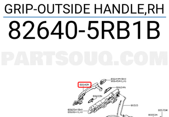 Nissan 826405RB1B GRIP-OUTSIDE HANDLE,RH