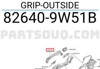 Nissan 826409W51B GRIP-OUTSIDE