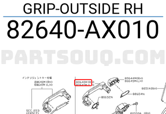 Nissan 82640AX010 GRIP-OUTSIDE RH