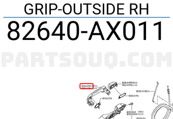 Nissan 82640AX011 GRIP-OUTSIDE RH