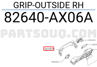 Nissan 82640AX06A GRIP-OUTSIDE RH