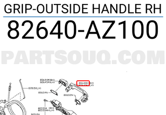 Nissan 82640AZ100 GRIP-OUTSIDE HANDLE RH