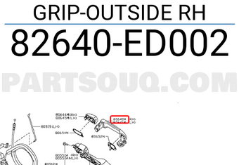 Nissan 82640ED002 GRIP-OUTSIDE RH