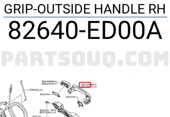 Nissan 82640ED00A GRIP-OUTSIDE HANDLE RH