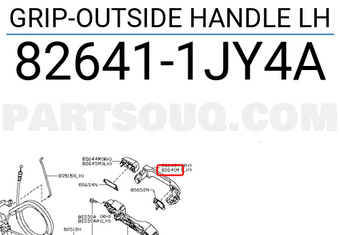 Nissan 826411JY4A GRIP-OUTSIDE HANDLE LH