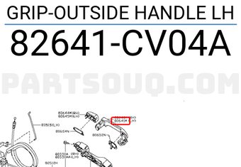 Nissan 82641CV04A GRIP-OUTSIDE HANDLE LH