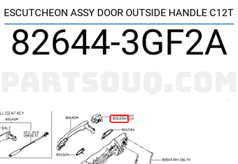 Nissan 826443GF2A ESCUTCHEON ASSY DOOR OUTSIDE HANDLE C12T
