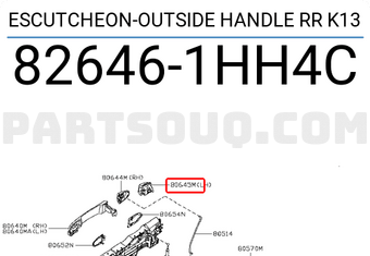 Nissan 826461HH4C ESCUTCHEON-OUTSIDE HANDLE RR K13