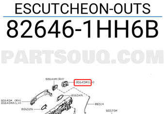 Nissan 826461HH6B ESCUTCHEON-OUTS