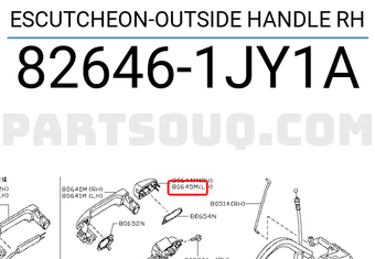 Nissan 826461JY1A ESCUTCHEON-OUTSIDE HANDLE RH