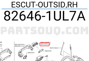 Nissan 826461UL7A ESCUT-OUTSID,RH