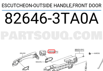 Nissan 826463TA0A ESCUTCHEON-OUTSIDE HANDLE,FRONT DOOR