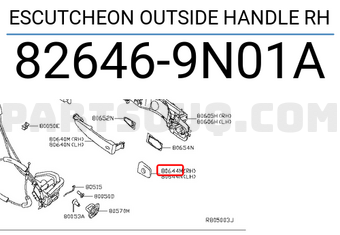 Nissan 826469N01A ESCUTCHEON OUTSIDE HANDLE RH