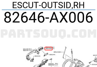 Nissan 82646AX006 ESCUT-OUTSID,RH