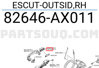 Nissan 82646AX011 ESCUT-OUTSID,RH