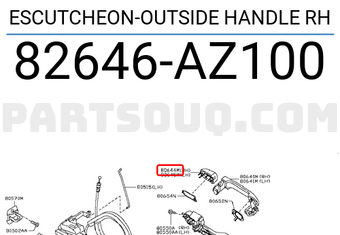 Nissan 82646AZ100 ESCUTCHEON-OUTSIDE HANDLE RH