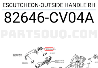 Nissan 82646CV04A ESCUTCHEON-OUTSIDE HANDLE RH