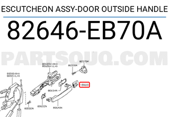 Nissan 82646EB70A ESCUTCHEON ASSY-DOOR OUTSIDE HANDLE