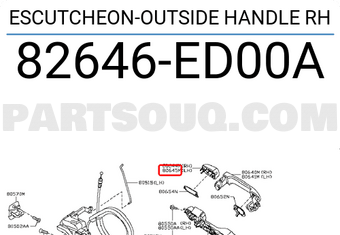 Nissan 82646ED00A ESCUTCHEON-OUTSIDE HANDLE RH