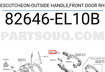 Nissan 82646EL10B ESCUTCHEON-OUTSIDE HANDLE,FRONT DOOR RH