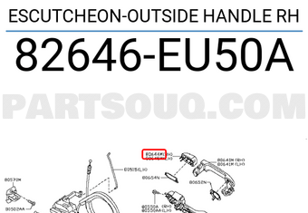 Nissan 82646EU50A ESCUTCHEON-OUTSIDE HANDLE RH