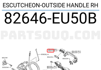 Nissan 82646EU50B ESCUTCHEON-OUTSIDE HANDLE RH