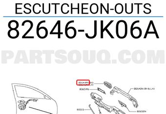 Nissan 82646JK06A ESCUTCHEON-OUTS