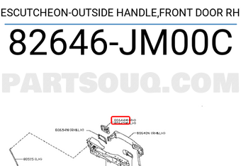 Nissan 82646JM00C ESCUTCHEON-OUTSIDE HANDLE,FRONT DOOR RH