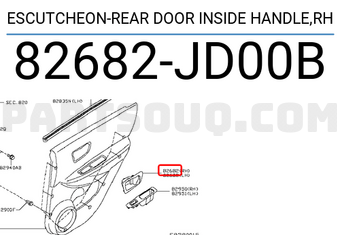 Nissan 82682JD00B ESCUTCHEON-REAR DOOR INSIDE HANDLE,RH