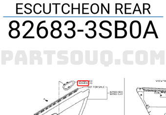 Nissan 826833SB0A ESCUTCHEON REAR