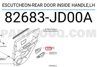 Nissan 82683JD00A ESCUTCHEON-REAR DOOR INSIDE HANDLE,LH