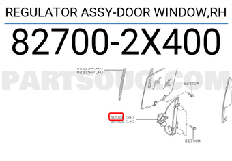 Nissan 827002X400 REGULATOR ASSY-DOOR WINDOW,RH