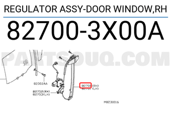 Nissan 827003X00A REGULATOR ASSY-DOOR WINDOW,RH