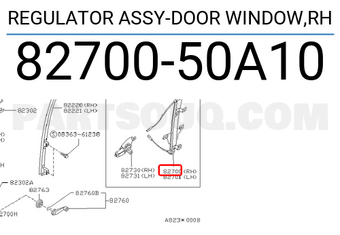 Nissan 8270050A10 REGULATOR ASSY-DOOR WINDOW,RH