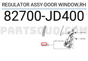 Nissan 82700JD400 REGULATOR ASSY-DOOR WINDOW,RH