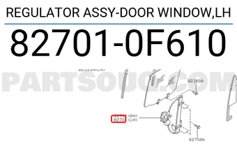 Nissan 827010F610 REGULATOR ASSY-DOOR WINDOW,LH