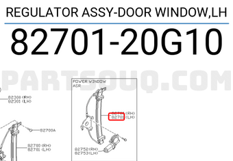 Nissan 8270120G10 REGULATOR ASSY-DOOR WINDOW,LH